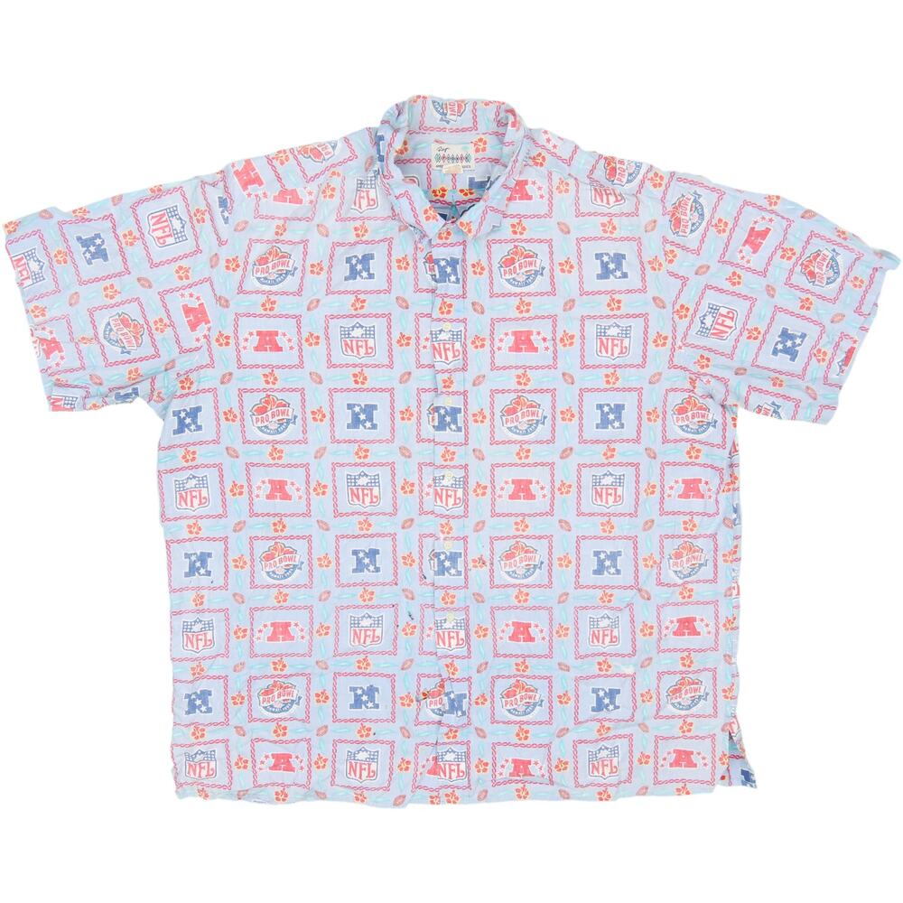 Vintage Reyn Spooner Pro Bowl Hawaii NFL Football Hawaiian Trashed Y2K Shirt 4XL